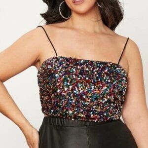 Sequins Crop Tank 1XL
